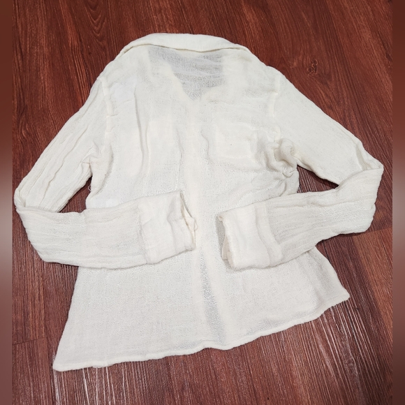 Jen's Pirate Booty White Cotton Button Down Gauze - Picture 2 of 6